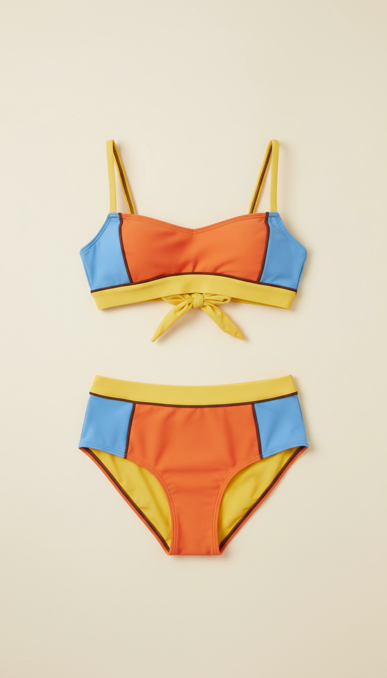 Color-Blocked Bikini Set